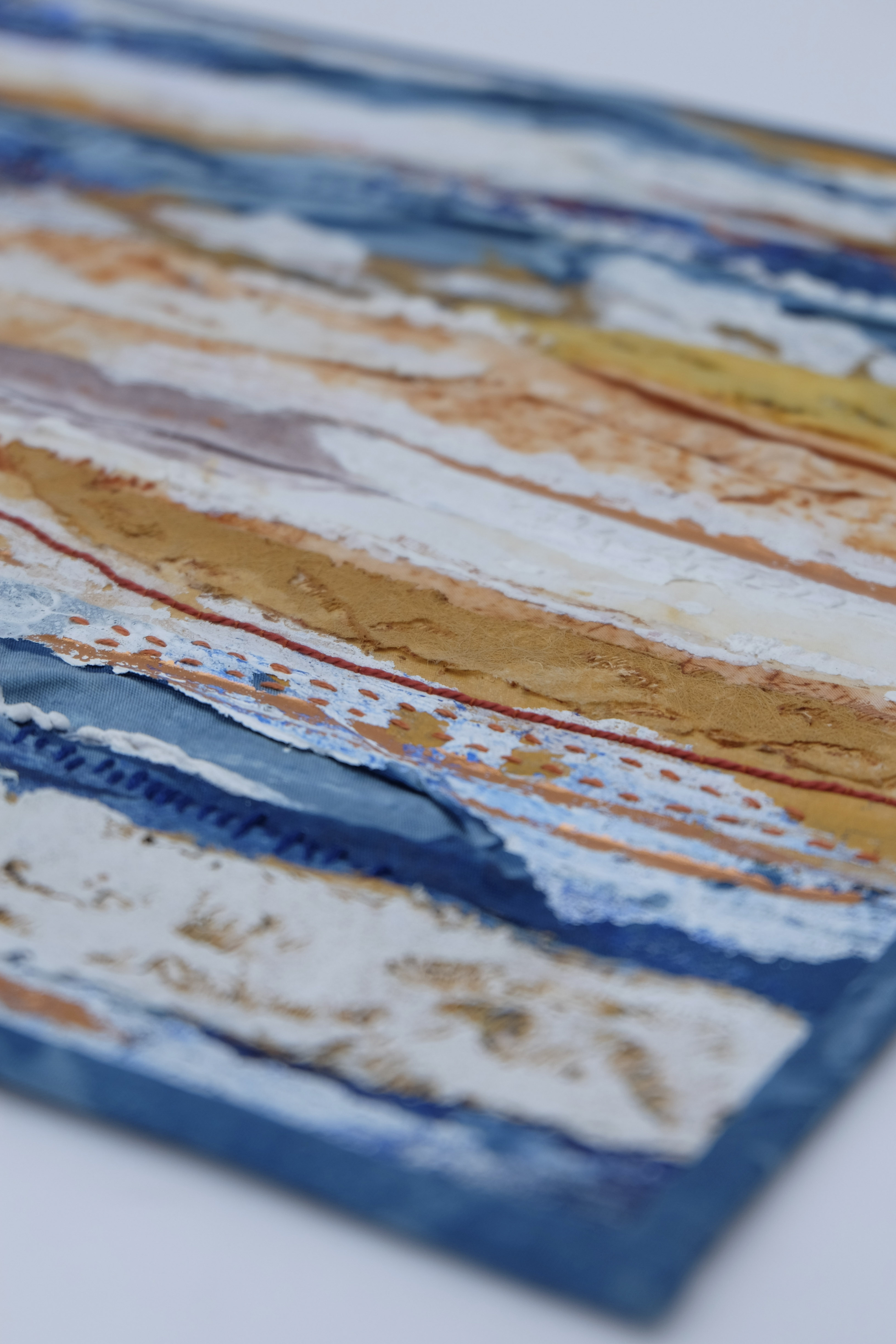 Close-up detail of textile artwork