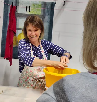 Artist teaching in a workshop